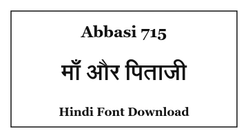 Abbasi 715 Hindi Font Download