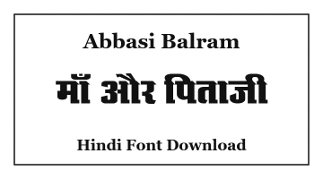Abbasi Balram Hindi Font Download
