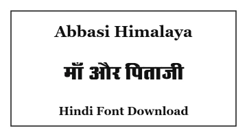Abbasi Himalaya Hindi Font Download
