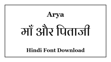 Arya Unicode Hindi Font Download