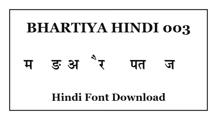 Bhartiya Hindi 003 Font Download