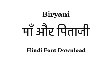 Biryani Unicode Hindi Font Download