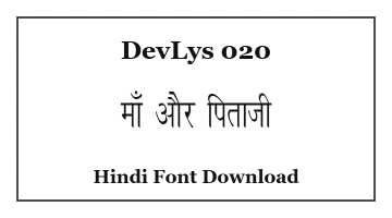 DevLys 020 Hindi font free download