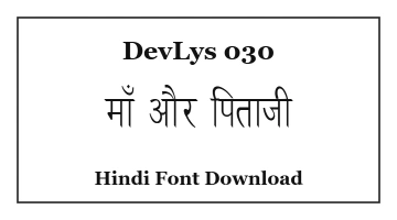 DevLys 030 Hindi font free download