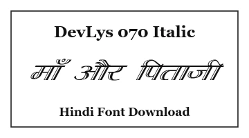 DevLys 070 Hindi font free download