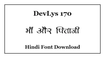 DevLys 170 Hindi Font Download