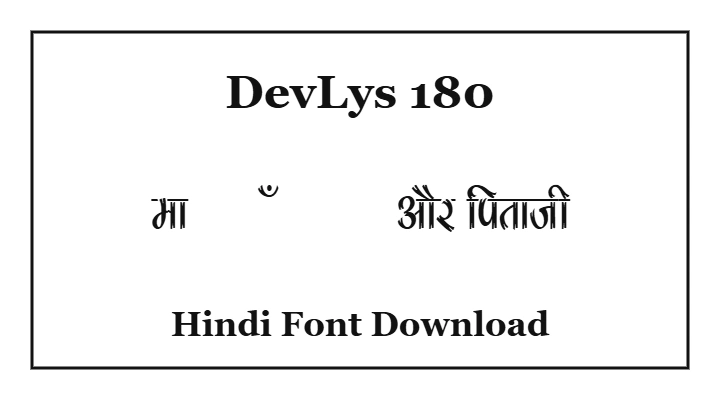 DevLys 180 Hindi Font Download