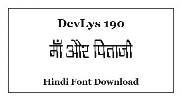 DevLys 190 Hindi Font Download