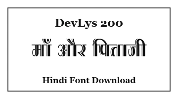DevLys 200 Hindi Font Download