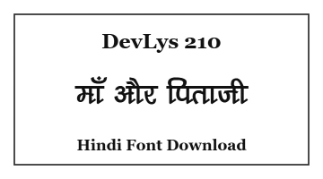 DevLys 220 Hindi Font Download
