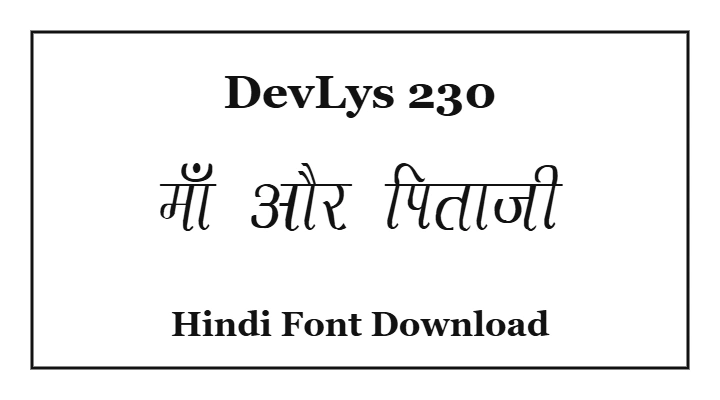 DevLys 230 Hindi Font Download