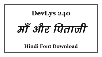 DevLys 240 Hindi Font Download