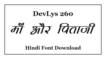 DevLys 260 Hindi Font Download