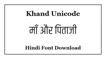 Khand Unicode Hindi Font Download