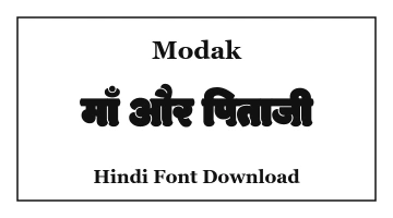 Modak Unicode Hindi Font