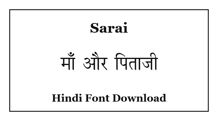 Sarai Unicode Hindi Font